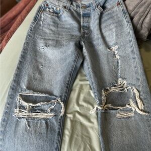 Levi’s 501 90’s Distressed Light Blue Jeans